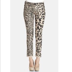 HUDSON Colin Mid Rise Leopard Print Jeans